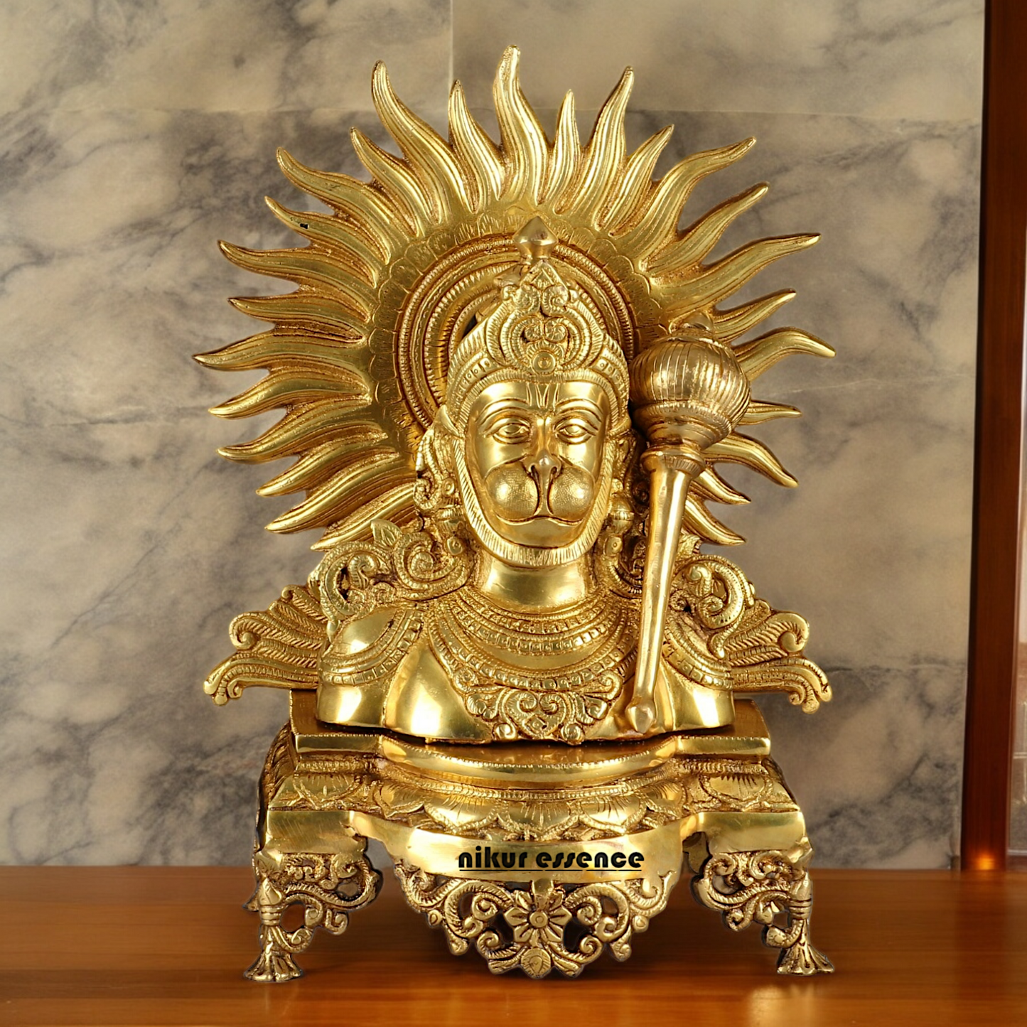 Buy Hanuman Face Solid Brass idol - 14.5 inches Nikuressence