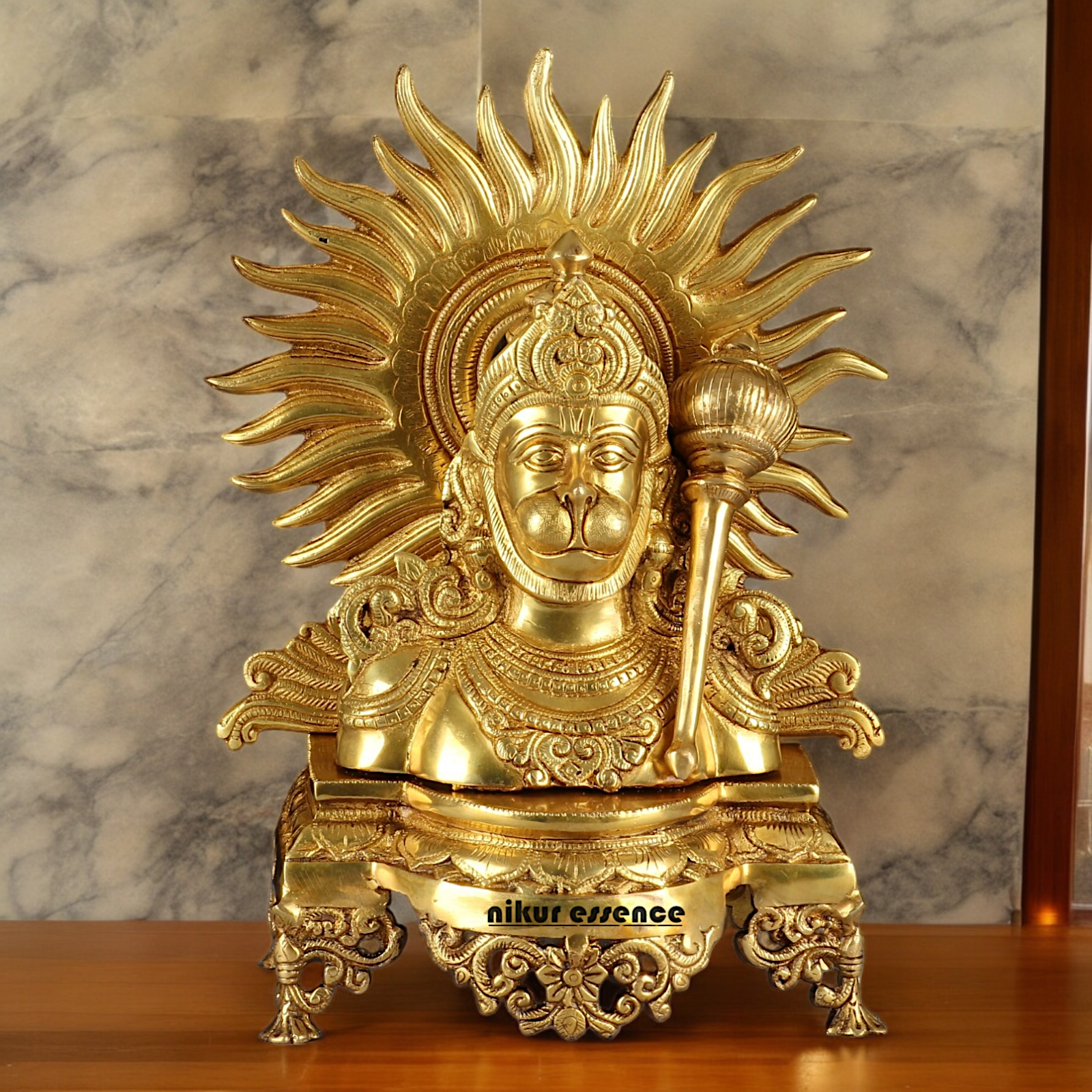Buy Hanuman Face Solid Brass idol - 14.5 inches Nikuressence