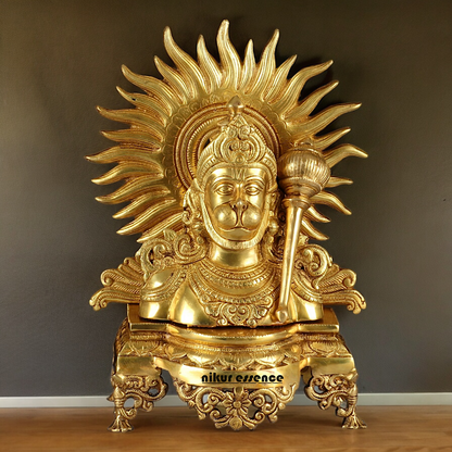 Buy Hanuman Face Solid Brass idol - 14.5 inches Nikuressence
