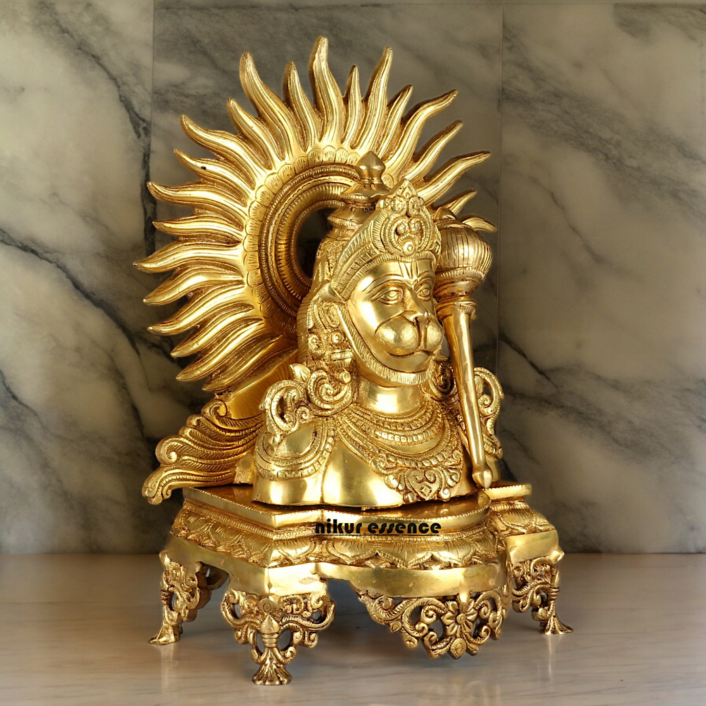 Buy Hanuman Face Solid Brass idol - 14.5 inches Nikuressence