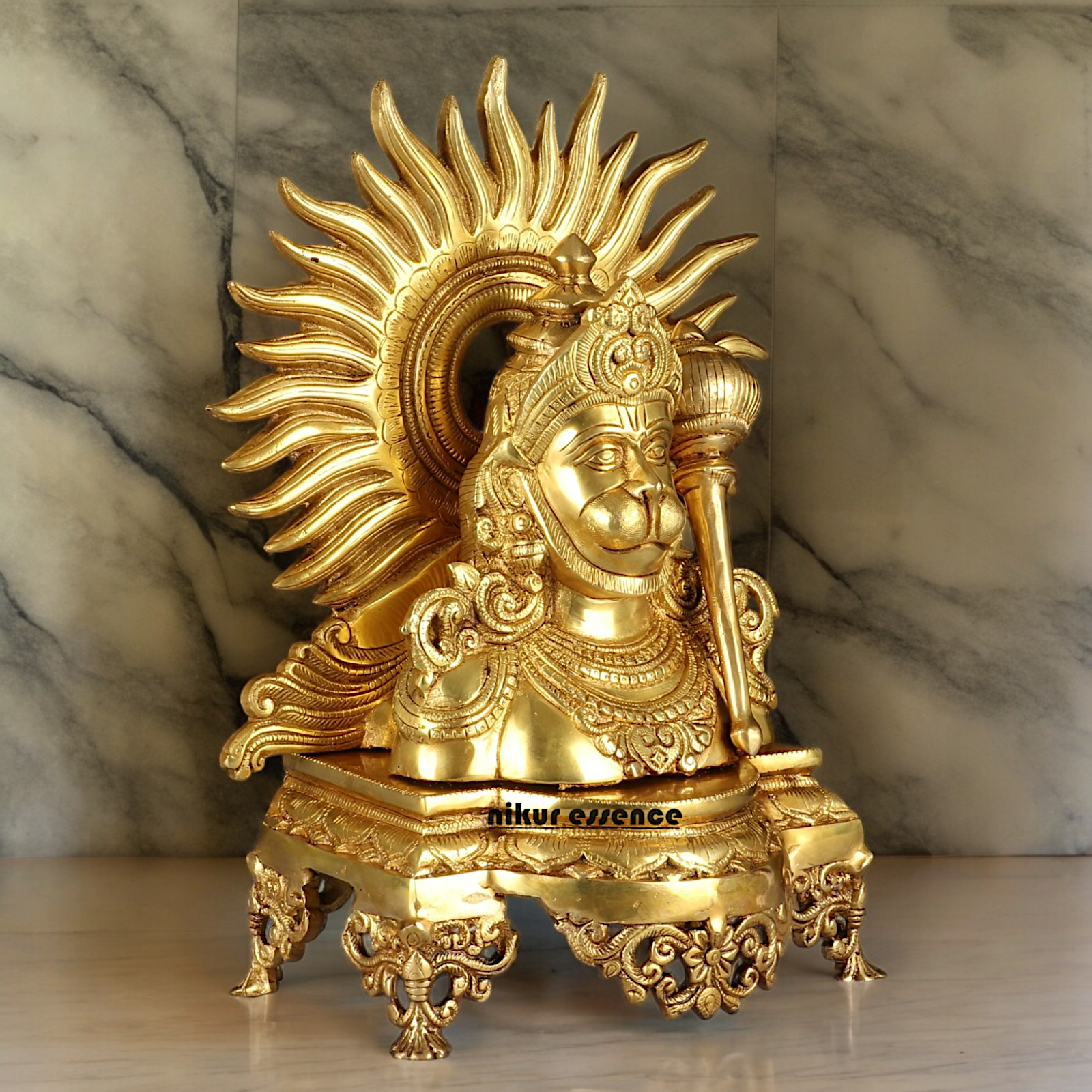 Buy Hanuman Face Solid Brass idol - 14.5 inches Nikuressence