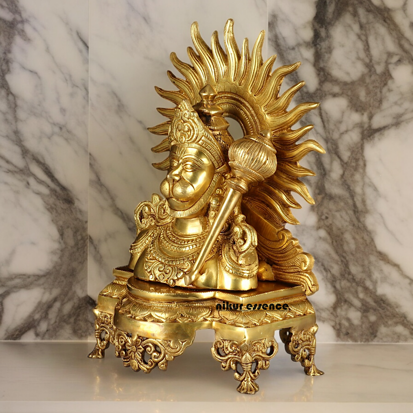 Buy Hanuman Face Solid Brass idol - 14.5 inches Nikuressence