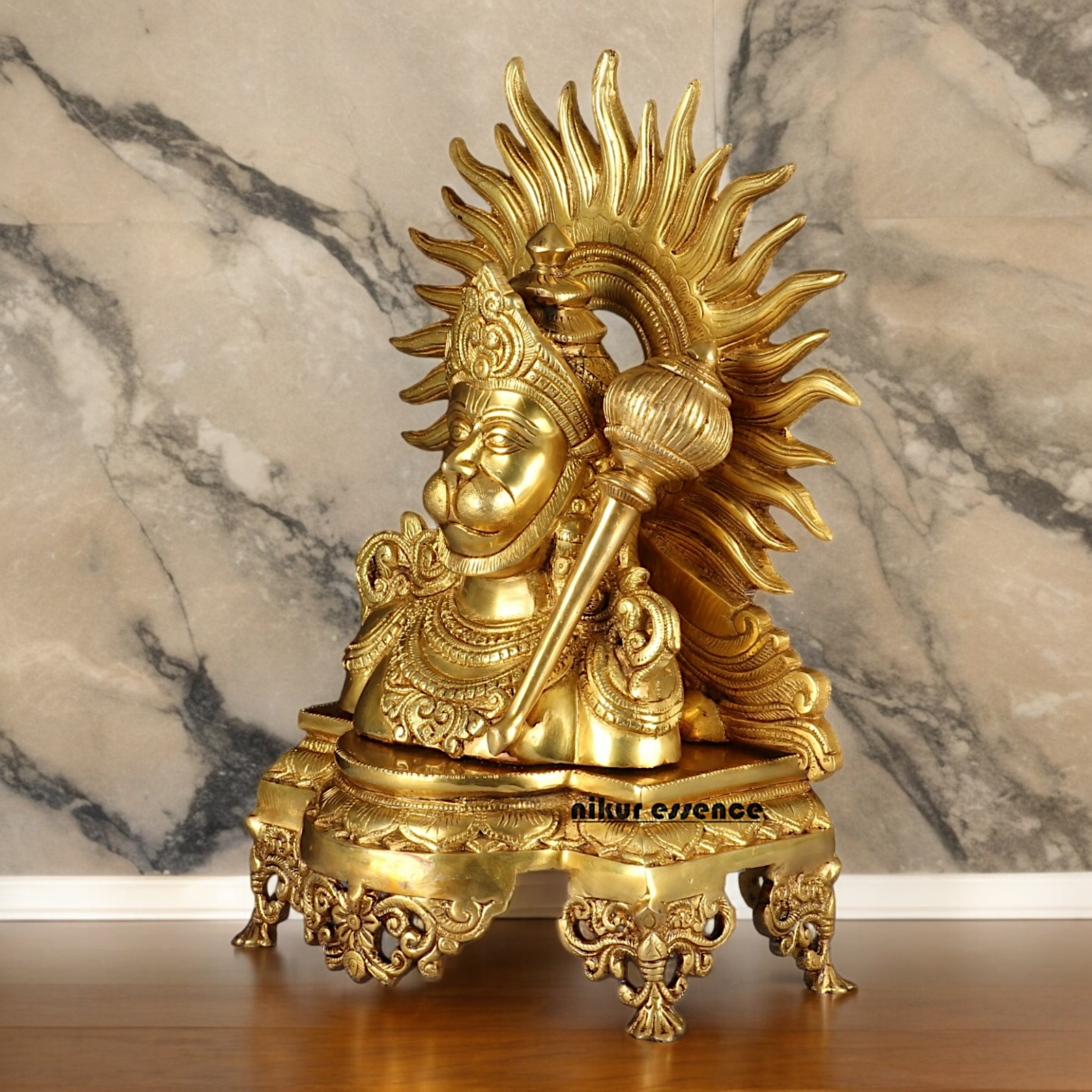 Buy Hanuman Face Solid Brass idol - 14.5 inches Nikuressence