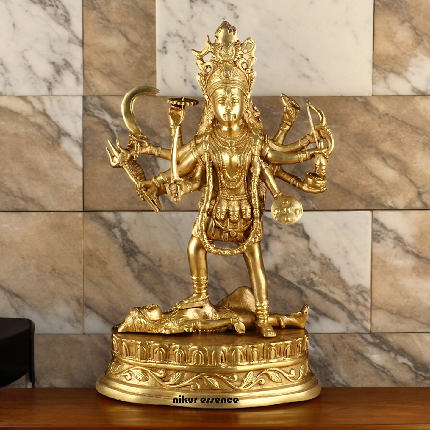 Solid Brass Kali Maa Statue - 15 Inches Nikuressence