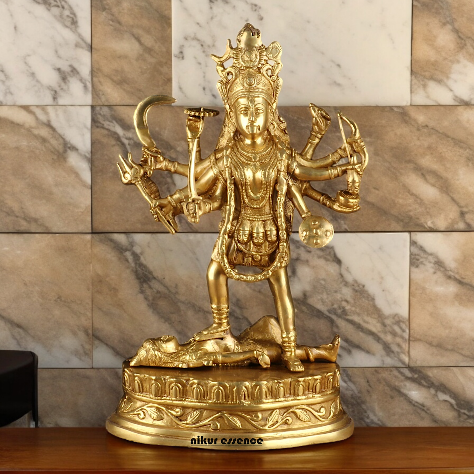 Solid Brass Kali Maa Statue - 15 Inches Nikuressence