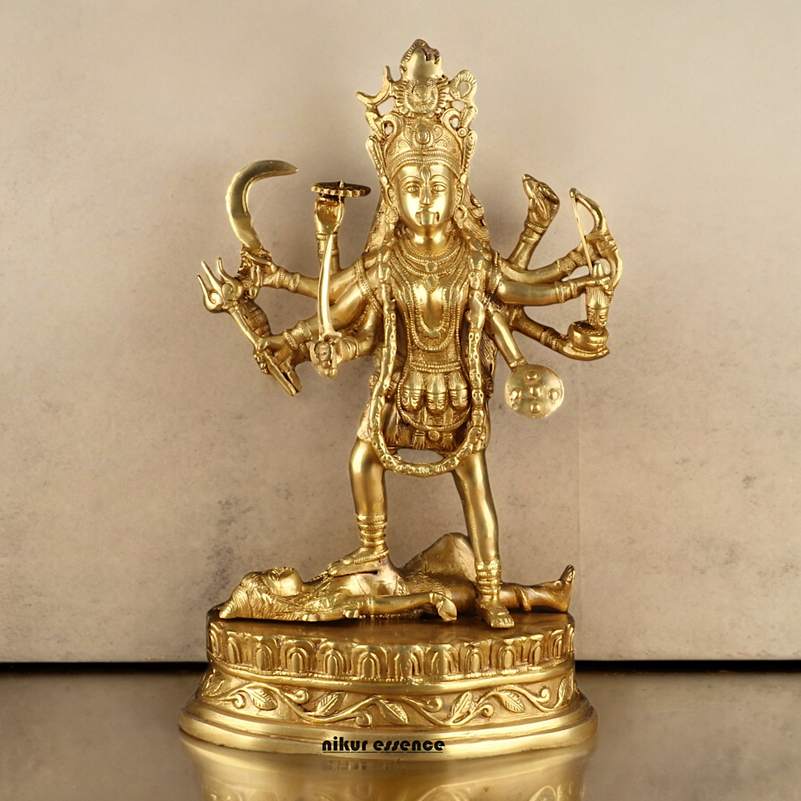 Solid Brass Kali Maa Statue - 15 Inches Nikuressence