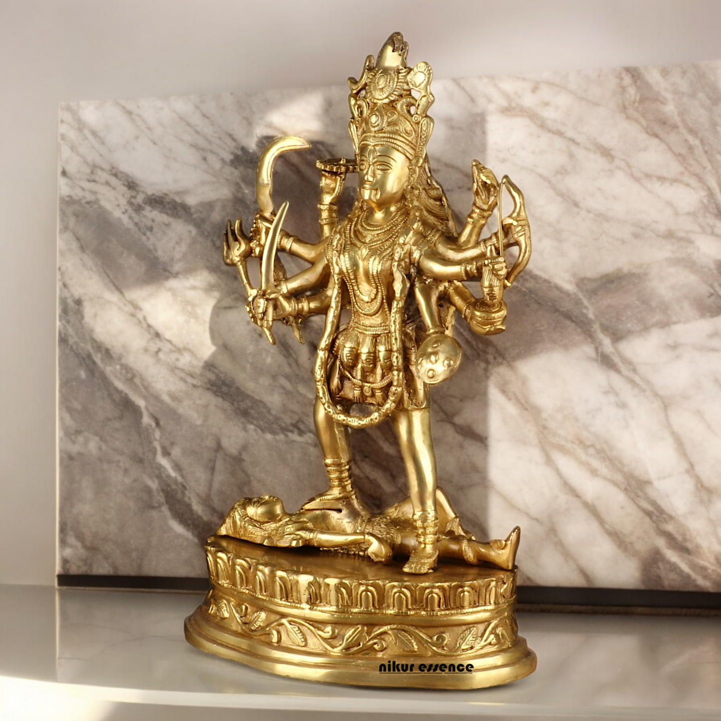 Solid Brass Kali Maa Statue - 15 Inches Nikuressence