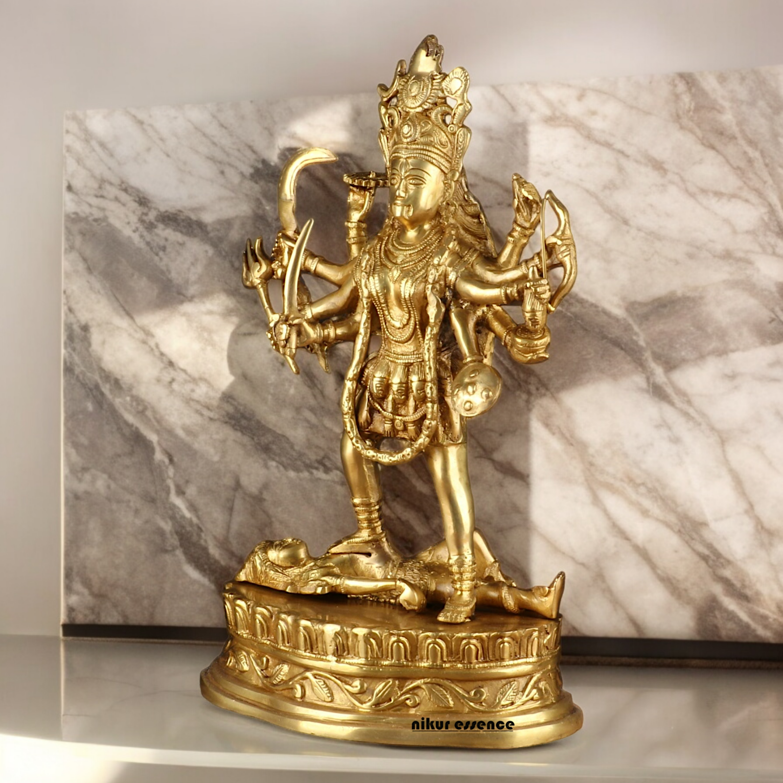 Solid Brass Kali Maa Statue - 15 Inches Nikuressence