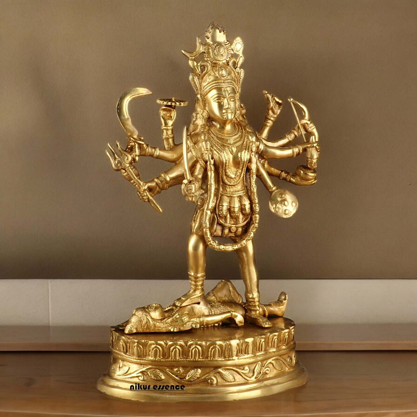 Solid Brass Kali Maa Statue - 15 Inches Nikuressence