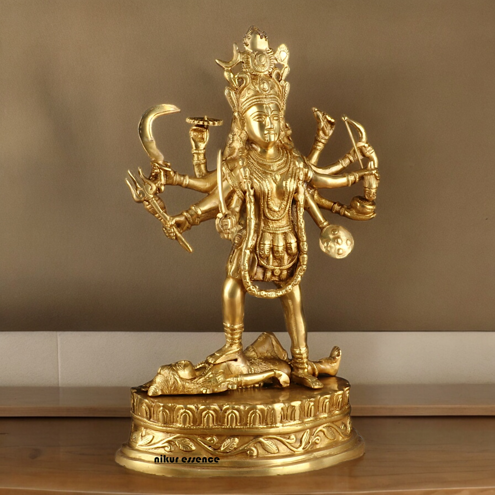 Solid Brass Kali Maa Statue - 15 Inches Nikuressence
