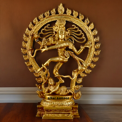 Solid Brass Nataraja Shiva idol - 20 inches Nikuressence