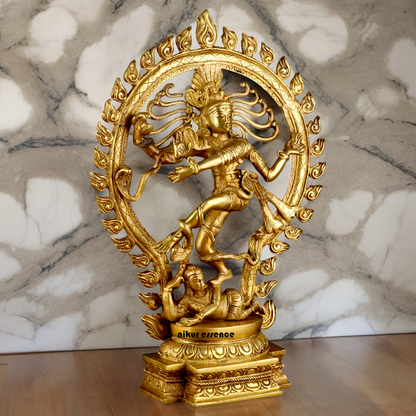 Solid Brass Nataraja Shiva idol - 20 inches Nikuressence