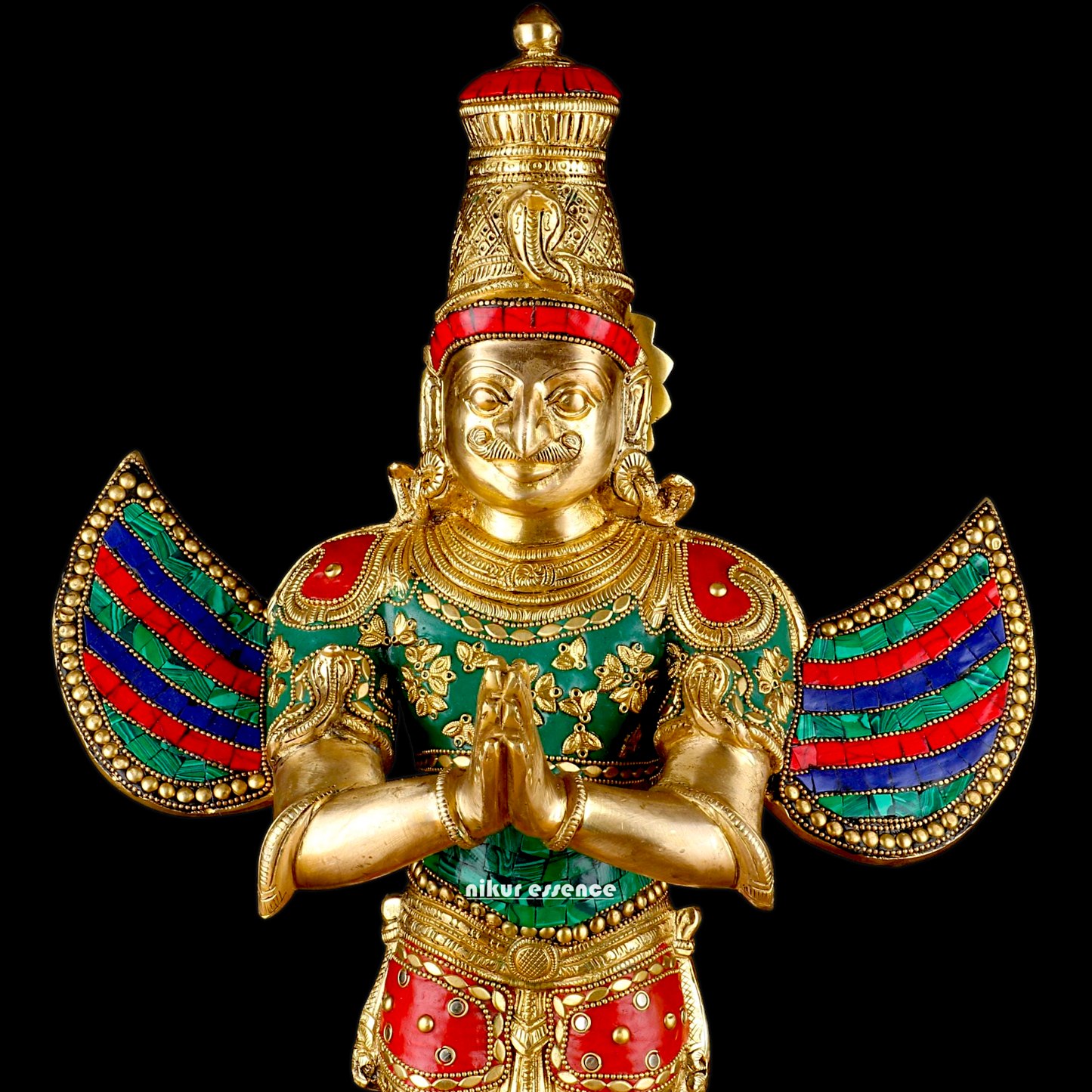 Shop Garuda Standing Brass Idol with Stone Work - 22 inches Nikuressence