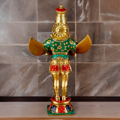 Shop Garuda Standing Brass Idol with Stone Work - 22 inches Nikuressence