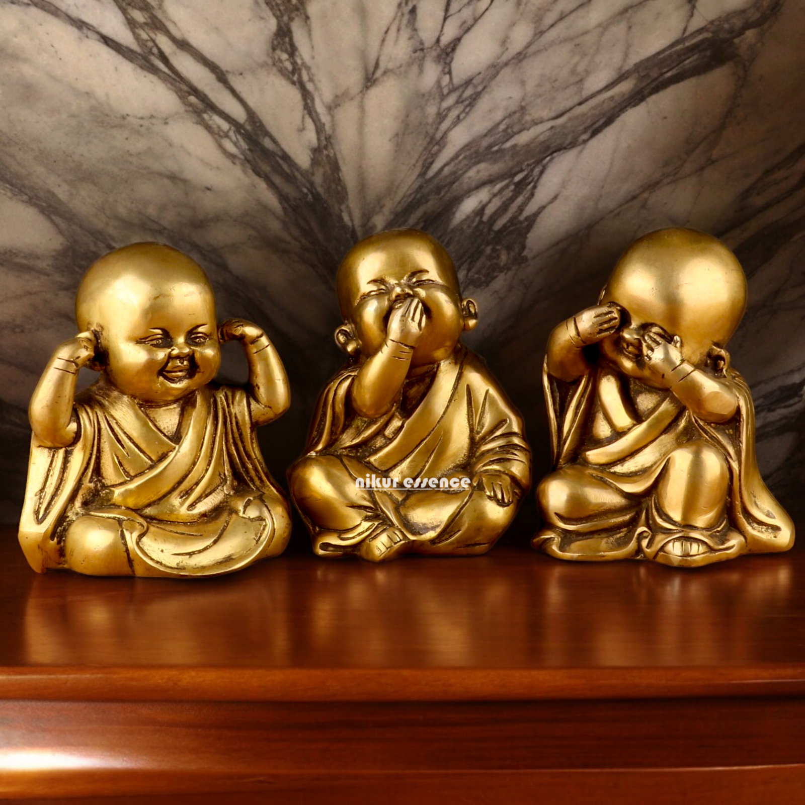 Shop Brass Baby Laughing Buddha Monk idol - 5 inches Nikuressence