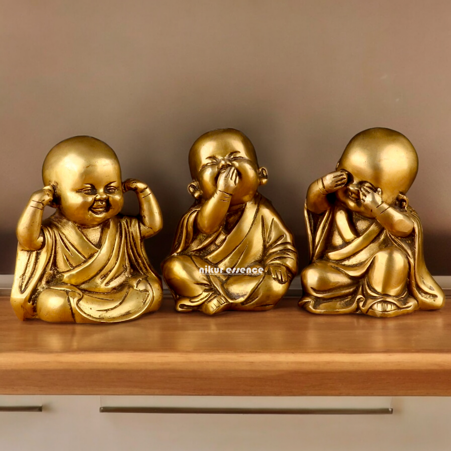 Shop Brass Baby Laughing Buddha Monk idol - 5 inches Nikuressence