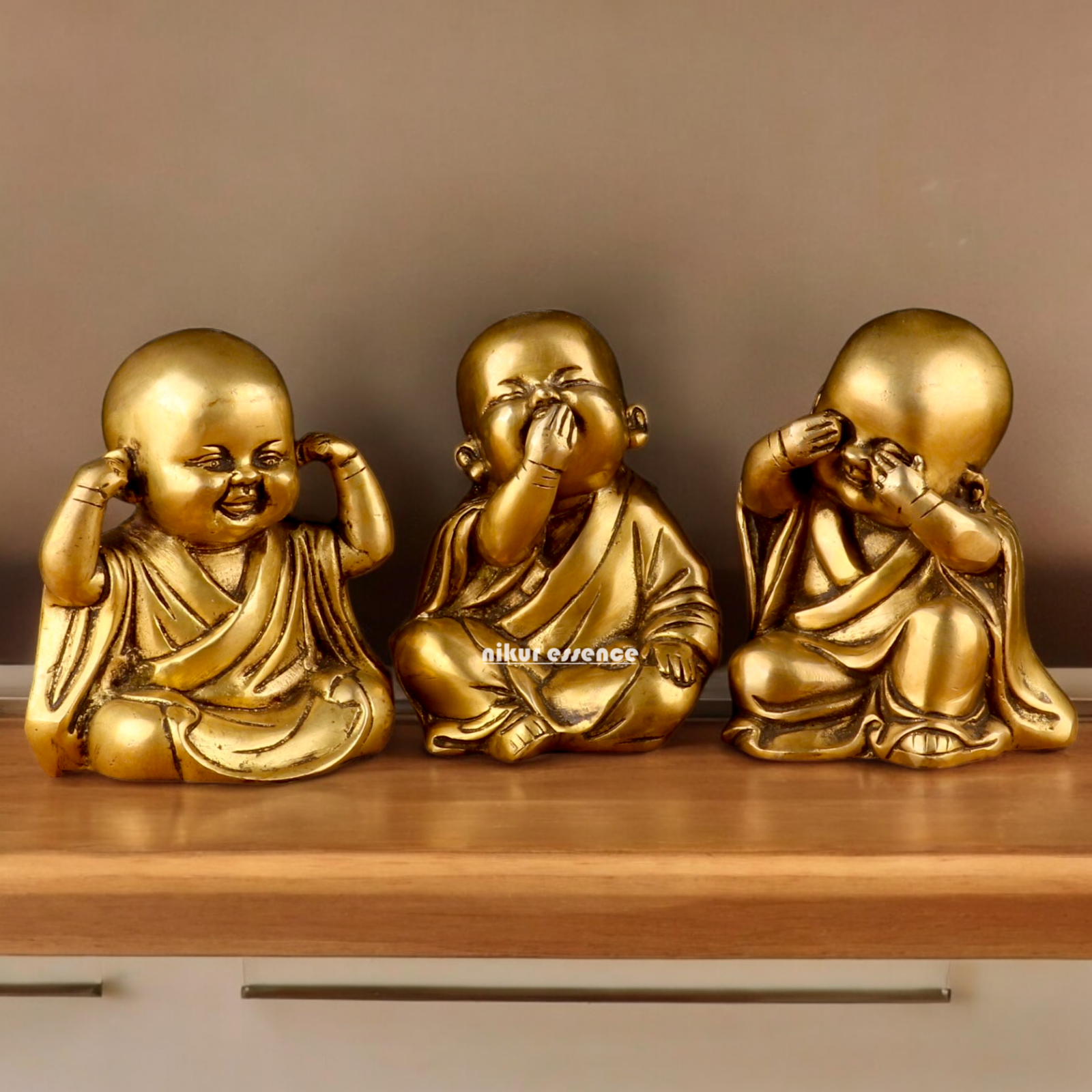 Shop Brass Baby Laughing Buddha Monk idol - 5 inches Nikuressence
