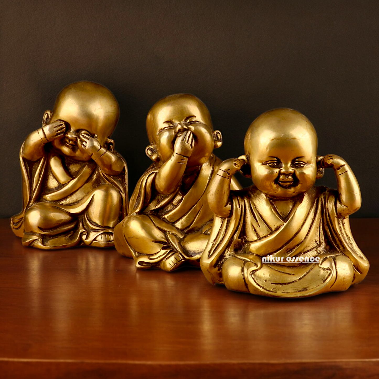 Shop Brass Baby Laughing Buddha Monk idol - 5 inches Nikuressence