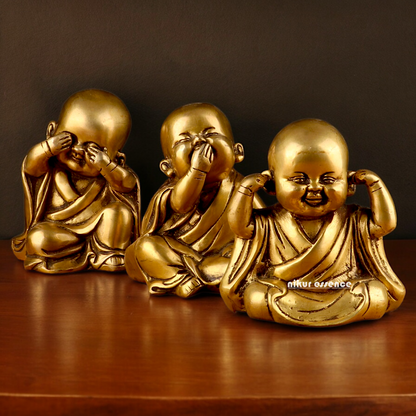 Shop Brass Baby Laughing Buddha Monk idol - 5 inches Nikuressence