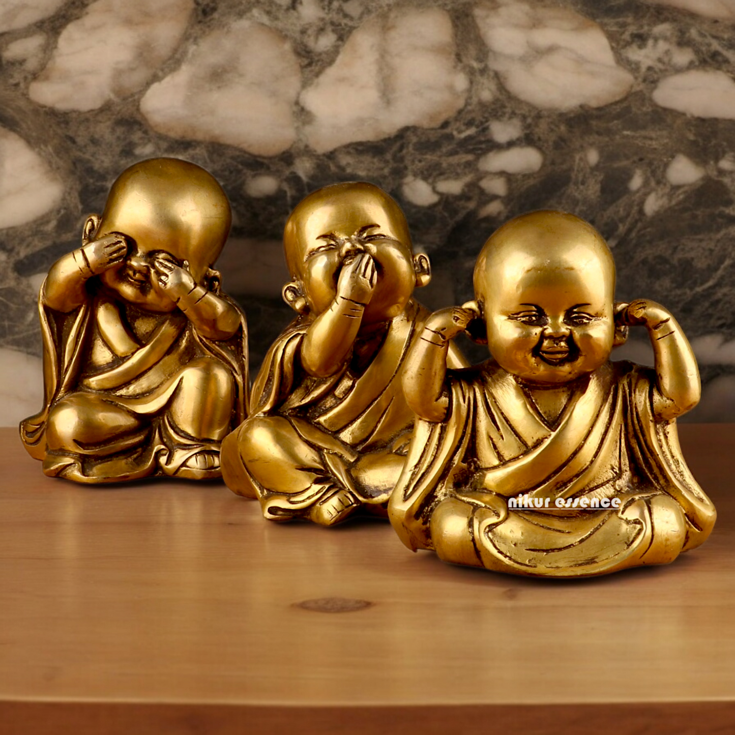 Shop Brass Baby Laughing Buddha Monk idol - 5 inches Nikuressence