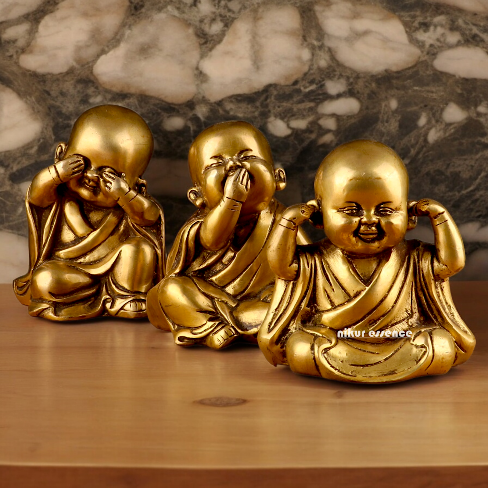 Shop Brass Baby Laughing Buddha Monk idol - 5 inches Nikuressence