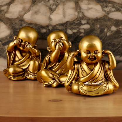 Shop Brass Baby Laughing Buddha Monk idol - 5 inches Nikuressence