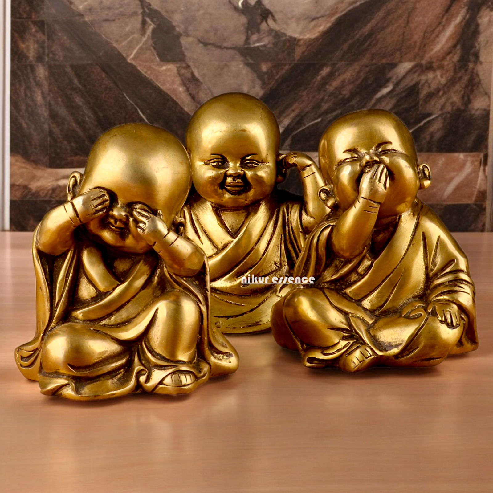 Shop Brass Baby Laughing Buddha Monk idol - 5 inches Nikuressence