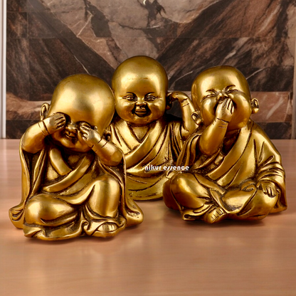 Shop Brass Baby Laughing Buddha Monk idol - 5 inches Nikuressence