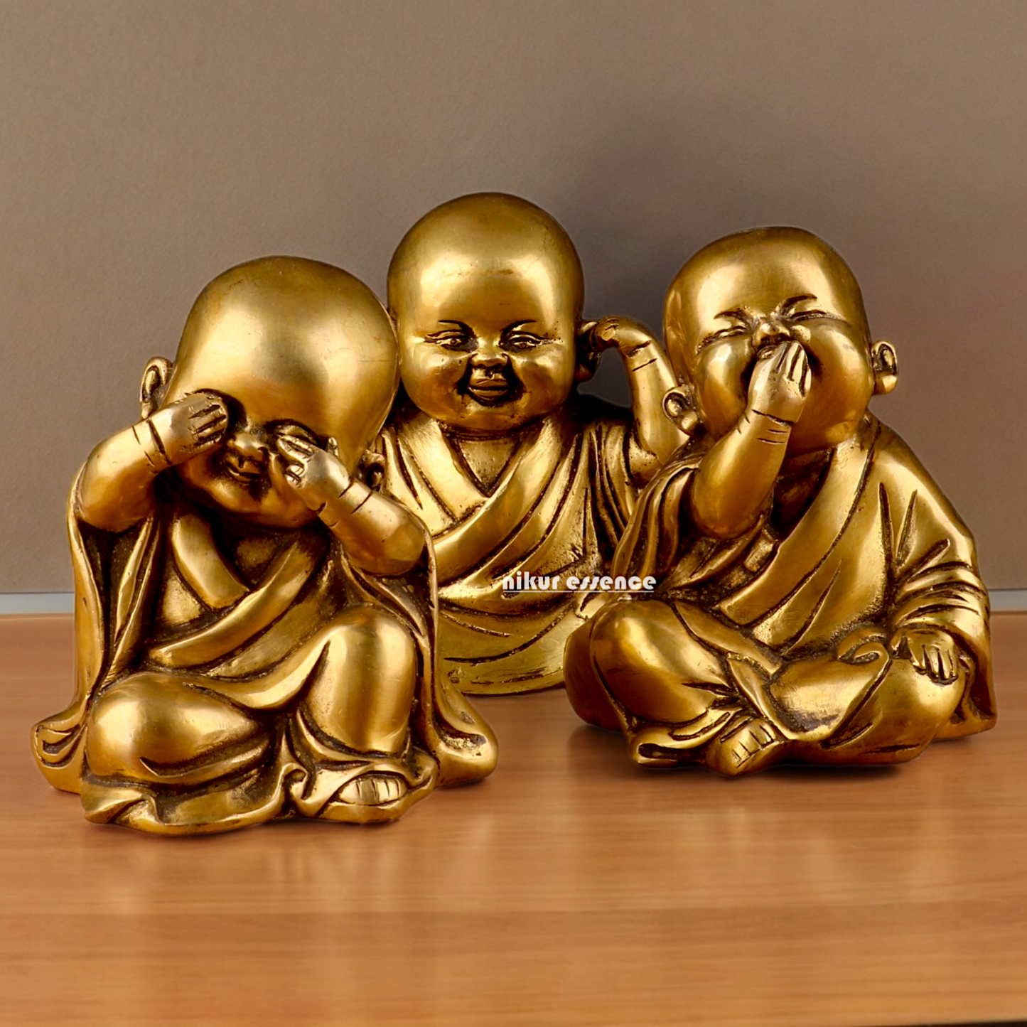 Shop Brass Baby Laughing Buddha Monk idol - 5 inches Nikuressence