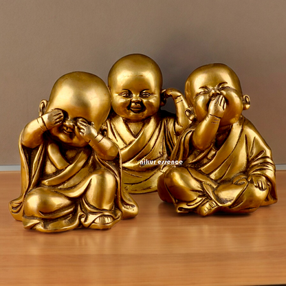 Shop Brass Baby Laughing Buddha Monk idol - 5 inches Nikuressence