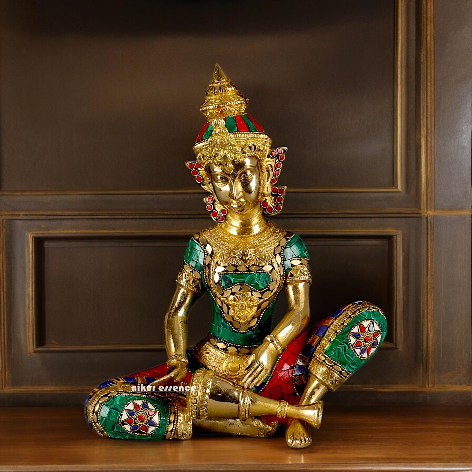 (Copy) Three Musicians Brass idol with Stone Work - 12 inches Nikuressence