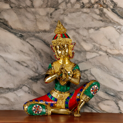 (Copy) Three Musicians Brass idol with Stone Work - 12 inches Nikuressence