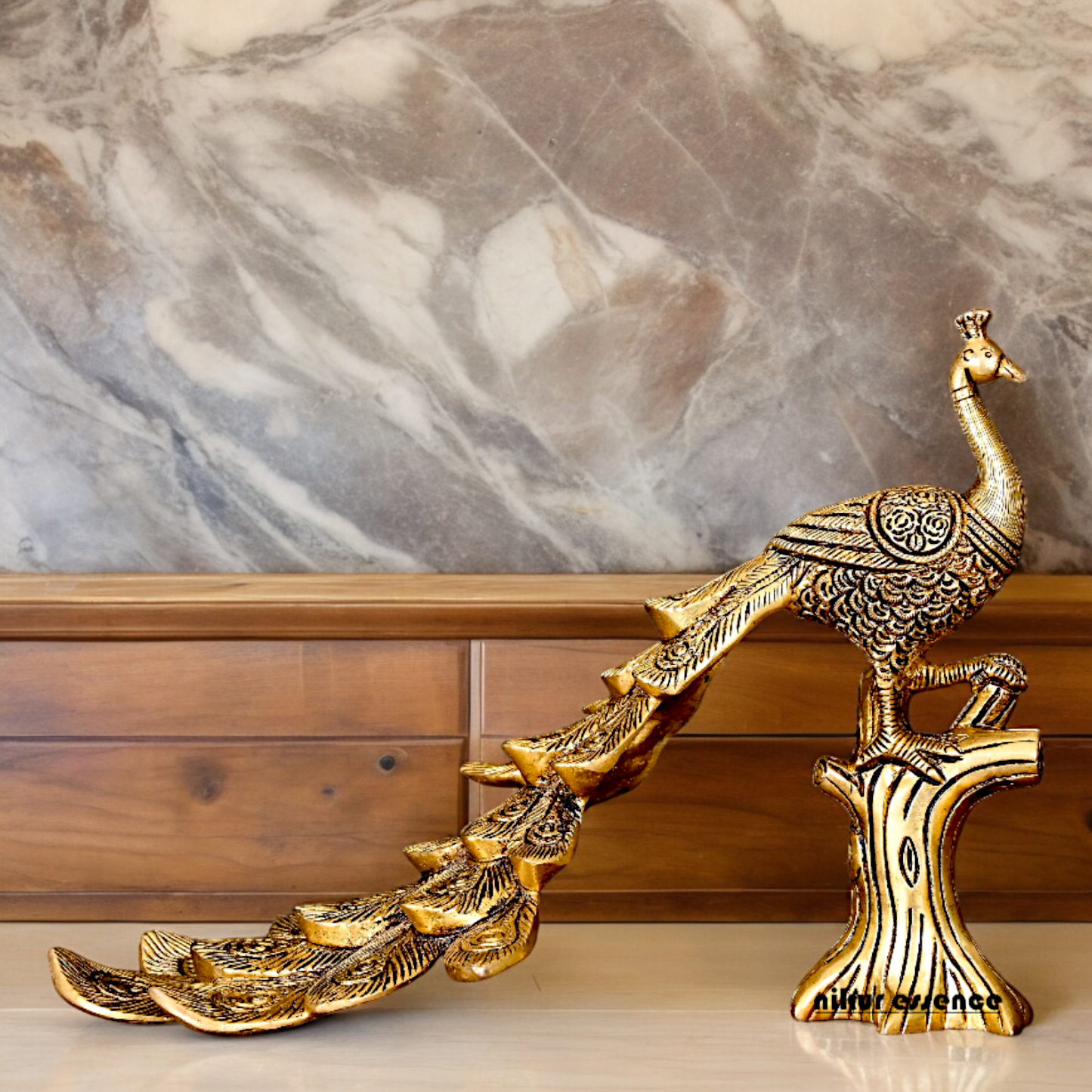 Buy Peacock Solid Brass Idol - 12 inches Nikuressence