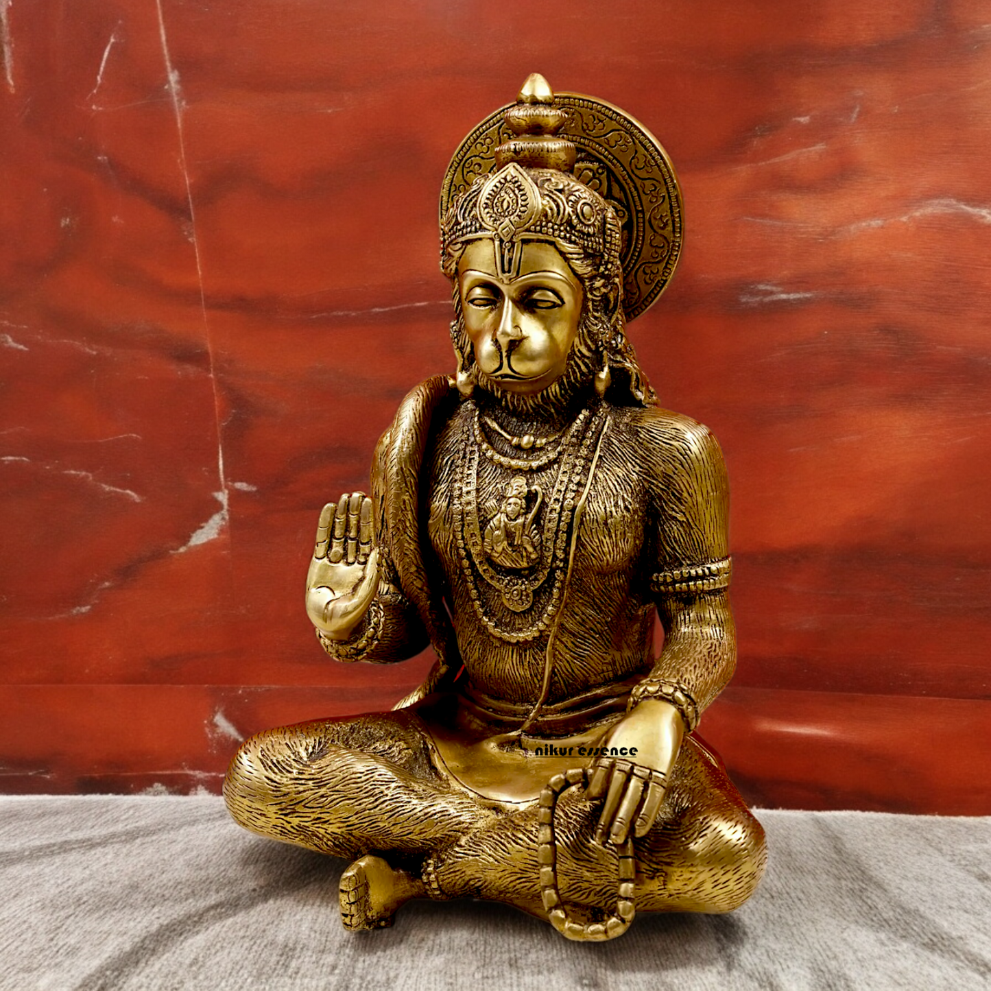 Pure Brass Hanuman Blessing Idol - 28 cm Nikuressence