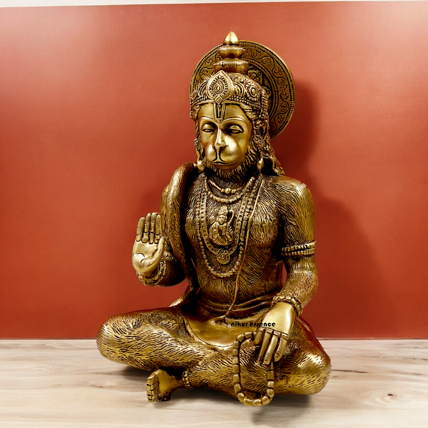Pure Brass Hanuman Blessing Idol - 28 cm Nikuressence