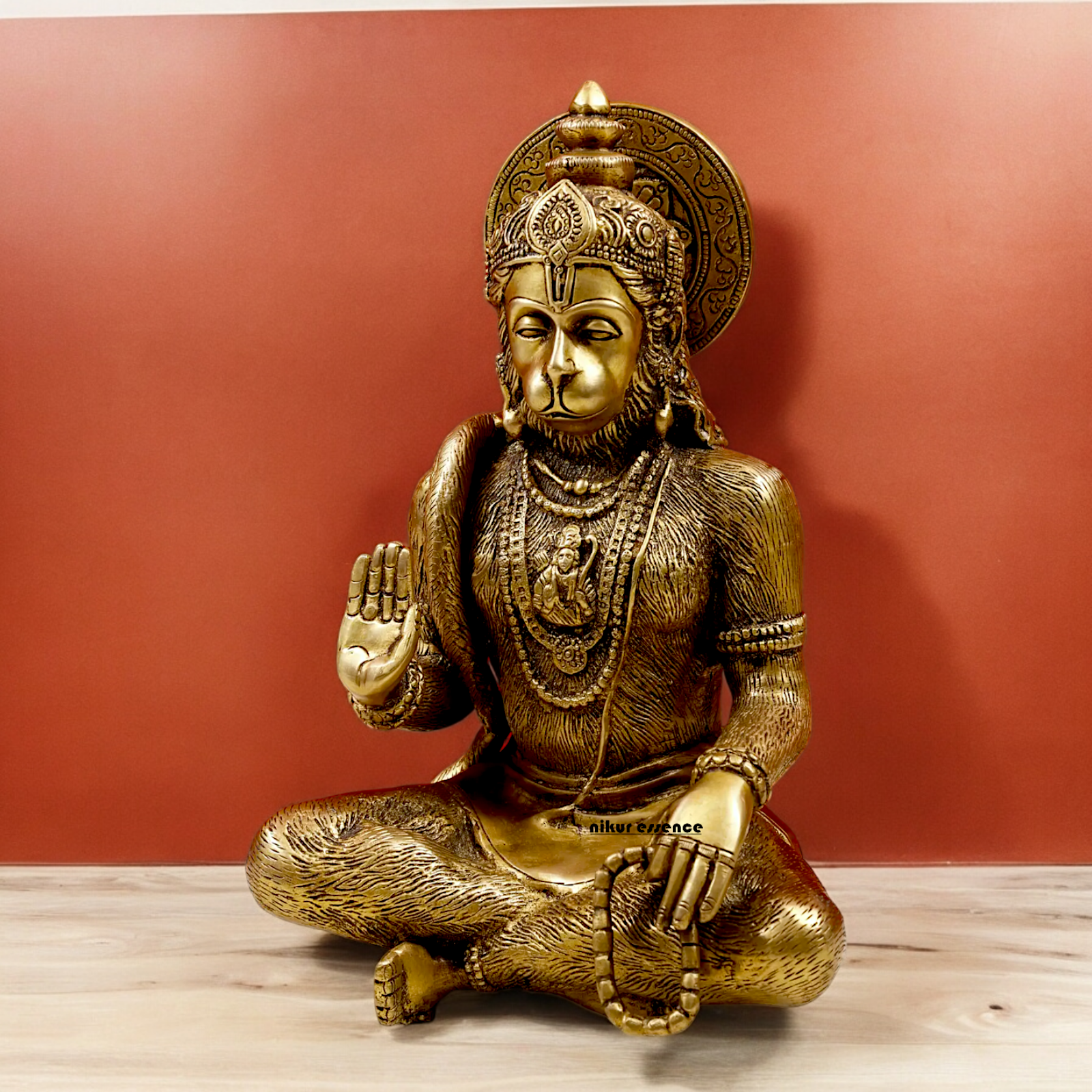Pure Brass Hanuman Blessing Idol - 28 cm Nikuressence