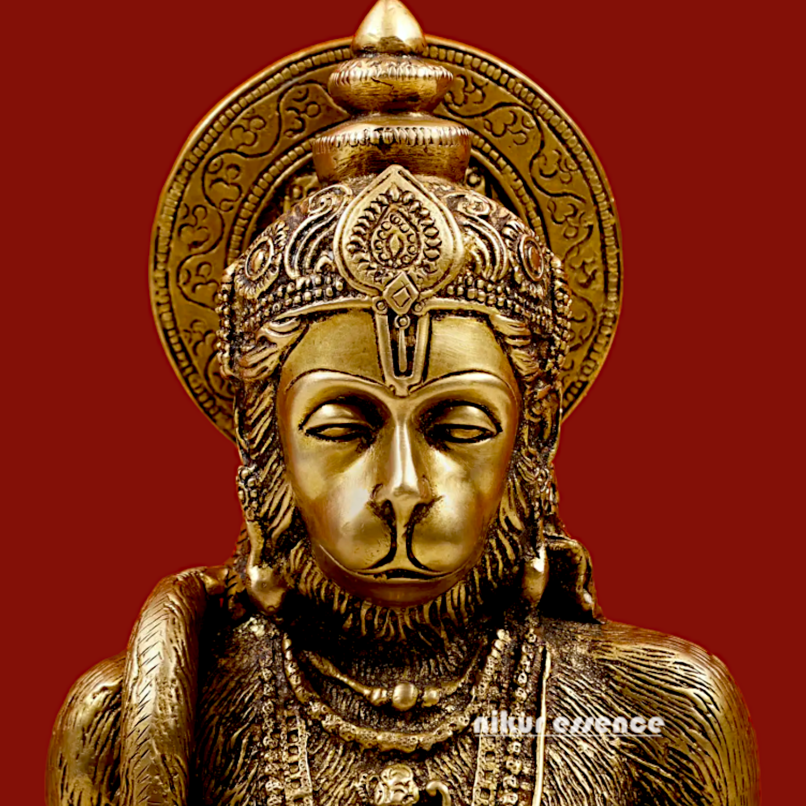 Pure Brass Hanuman Blessing Idol - 28 cm Nikuressence