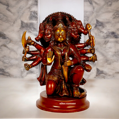 Online Brass panchmukhi Hanuman ji idol - 9 Inches Nikuressence