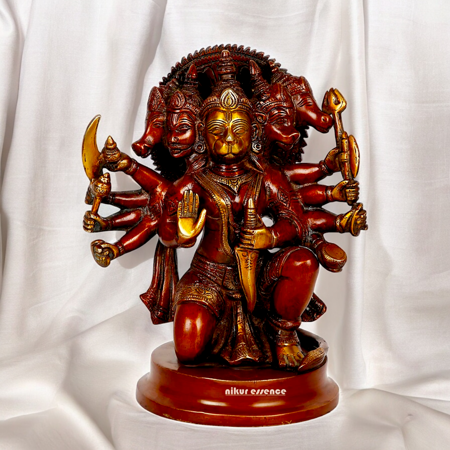 Online Brass panchmukhi Hanuman ji idol - 9 Inches Nikuressence