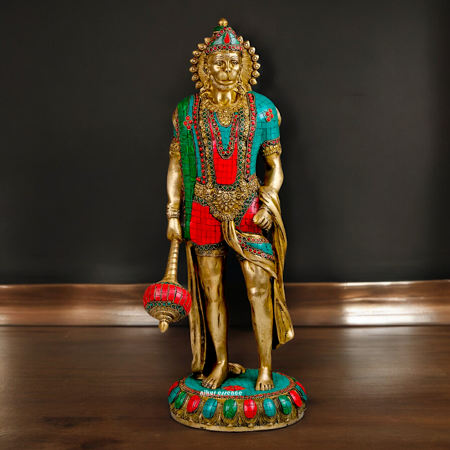 Buy Beautiful Hanuman Standing with Stone Work Idol - 58.5 cm height Nikuressence