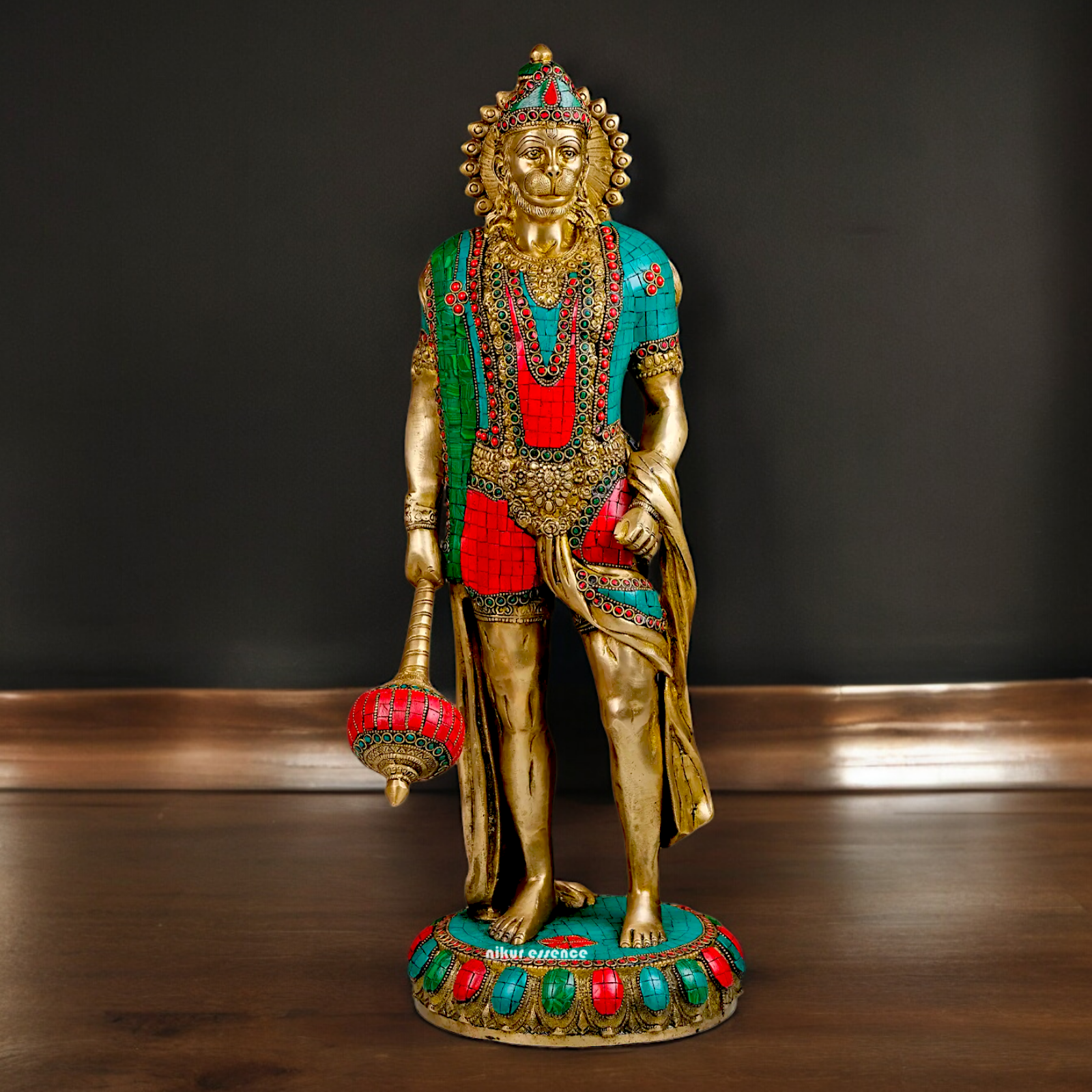 Buy Beautiful Hanuman Standing with Stone Work Idol - 58.5 cm height Nikuressence