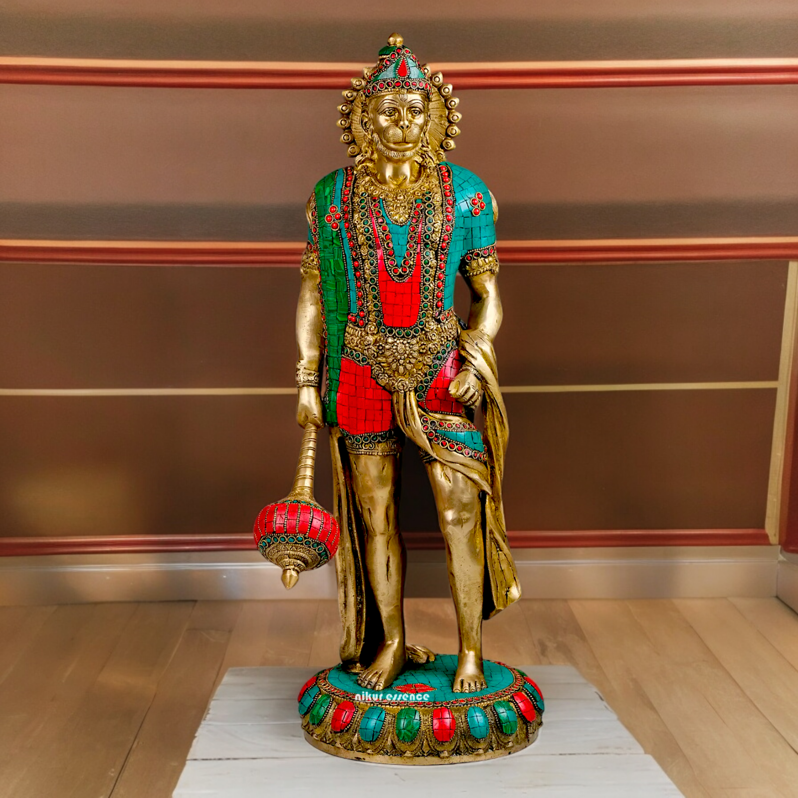 Buy Beautiful Hanuman Standing with Stone Work Idol - 58.5 cm height Nikuressence