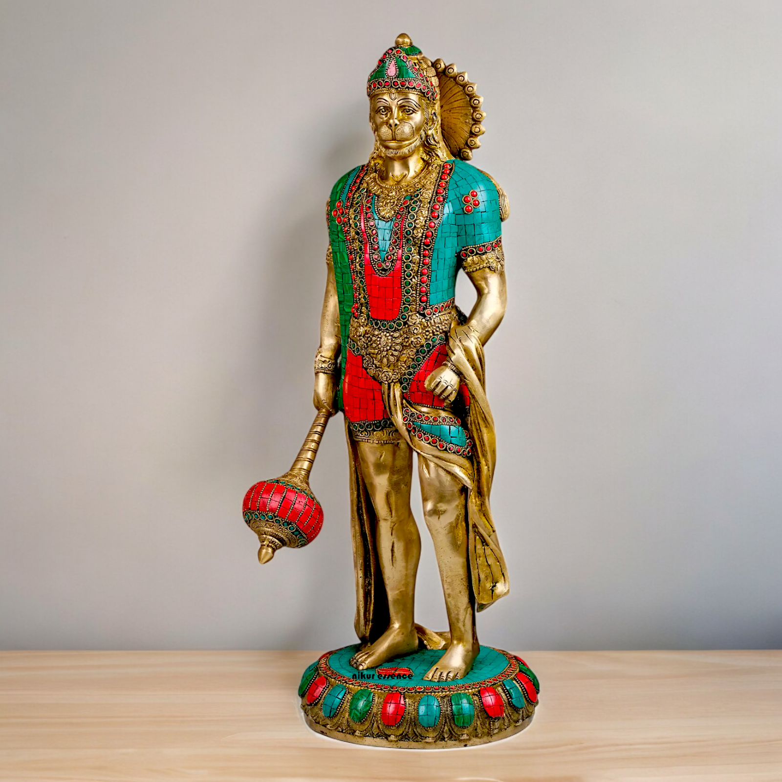 Buy Beautiful Hanuman Standing with Stone Work Idol - 58.5 cm height Nikuressence