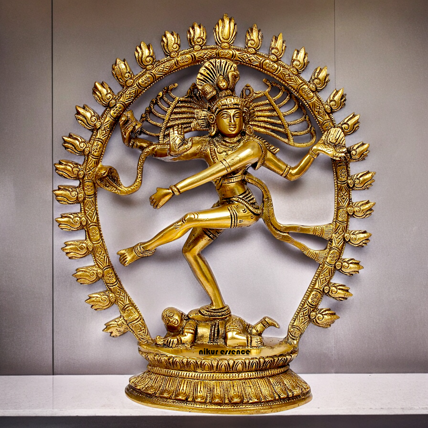 Solid Brass Natraja Shiva Dance Idol - 12 inches Nikuressence