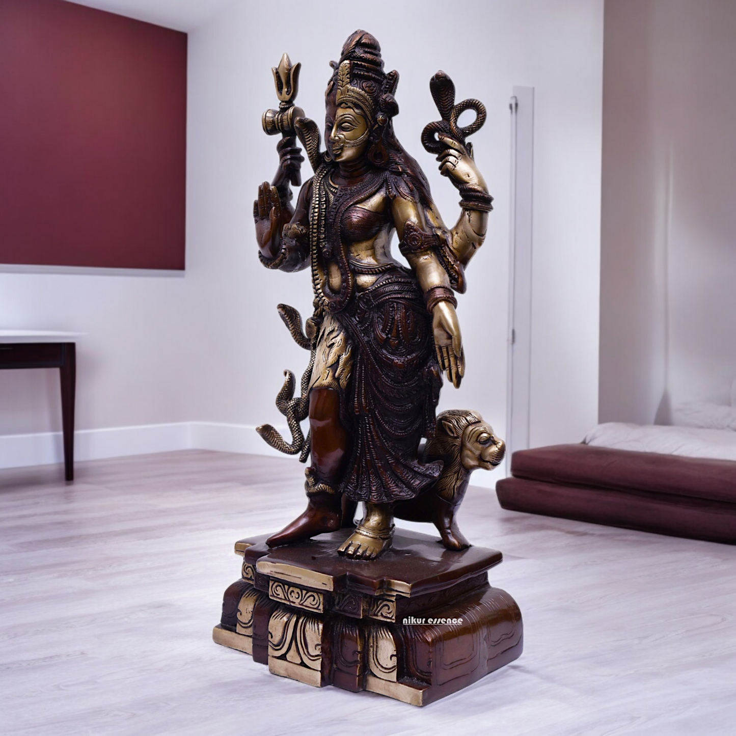 Buy Brass Shiva and Ardhanarishvara with Nandi and Lion Idol - 17.5 inches Height Nikuressence