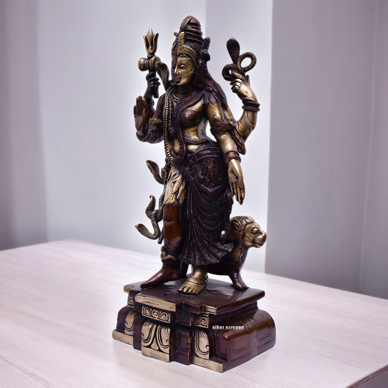 Buy Brass Shiva and Ardhanarishvara with Nandi and Lion Idol - 17.5 inches Height Nikuressence