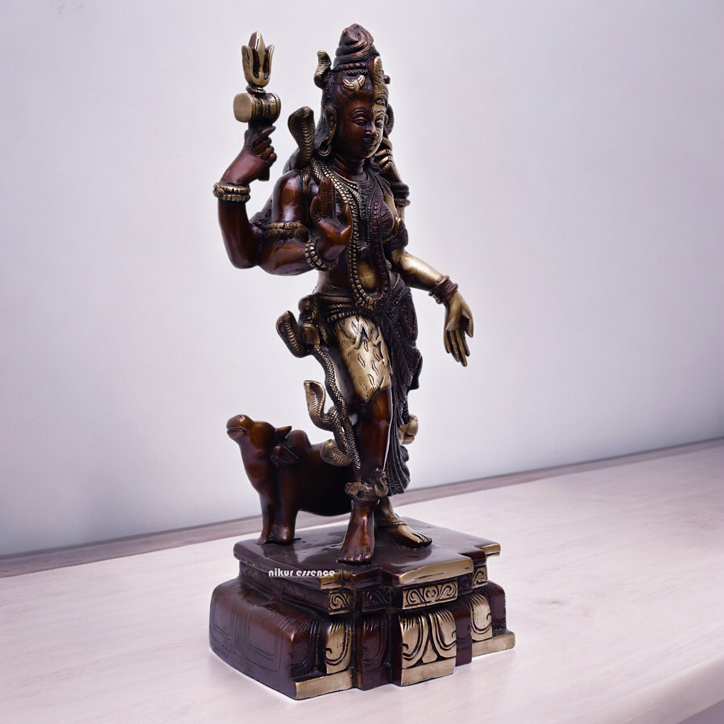 Buy Brass Shiva and Ardhanarishvara with Nandi and Lion Idol - 17.5 inches Height Nikuressence