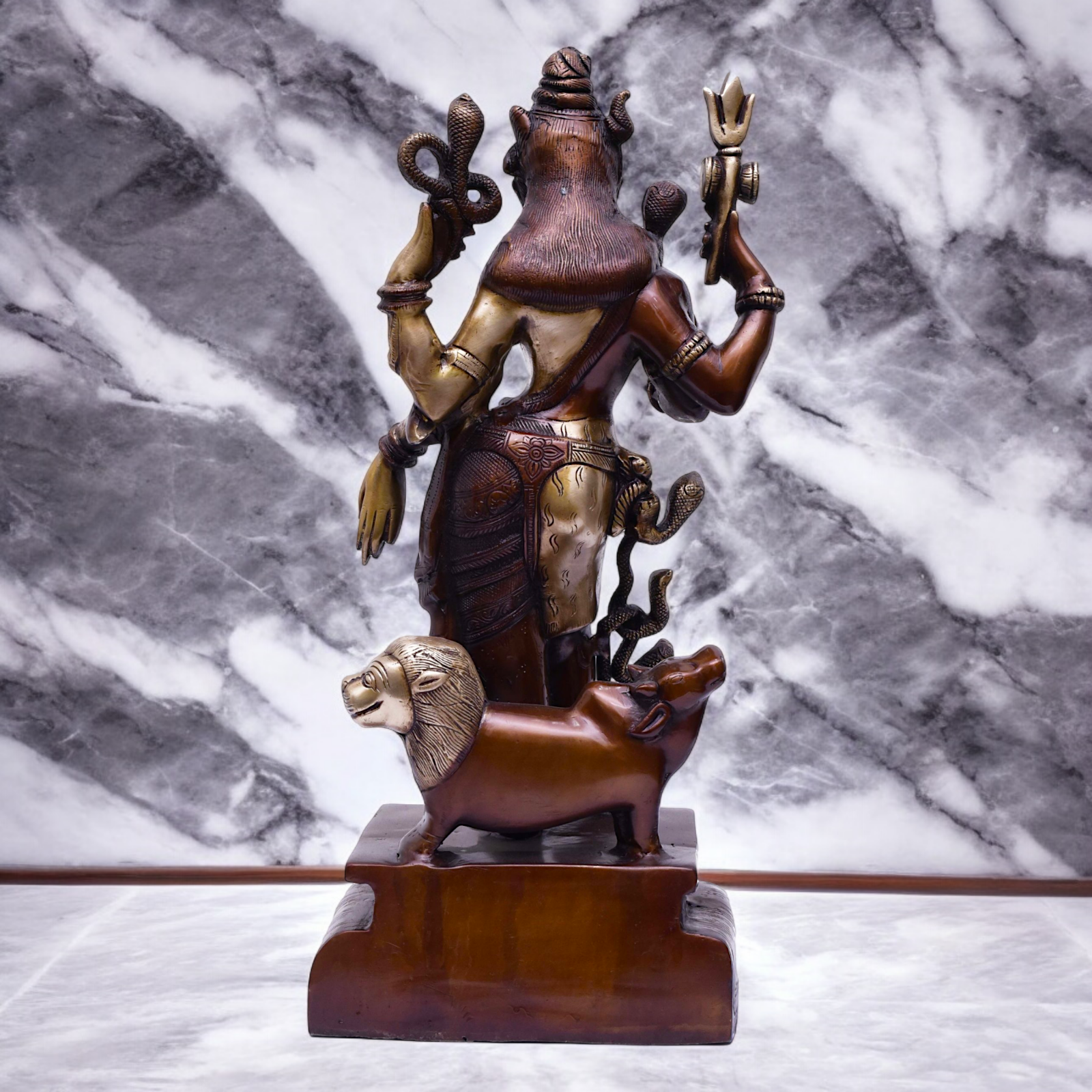 Buy Brass Shiva and Ardhanarishvara with Nandi and Lion Idol - 17.5 inches Height Nikuressence