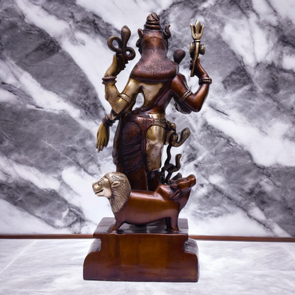 Buy Brass Shiva and Ardhanarishvara with Nandi and Lion Idol - 17.5 inches Height Nikuressence