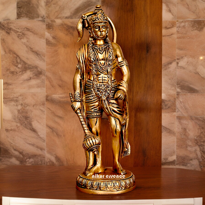 Solid Brass Hanuman Standing Idol - 10 Inch Nikuressence